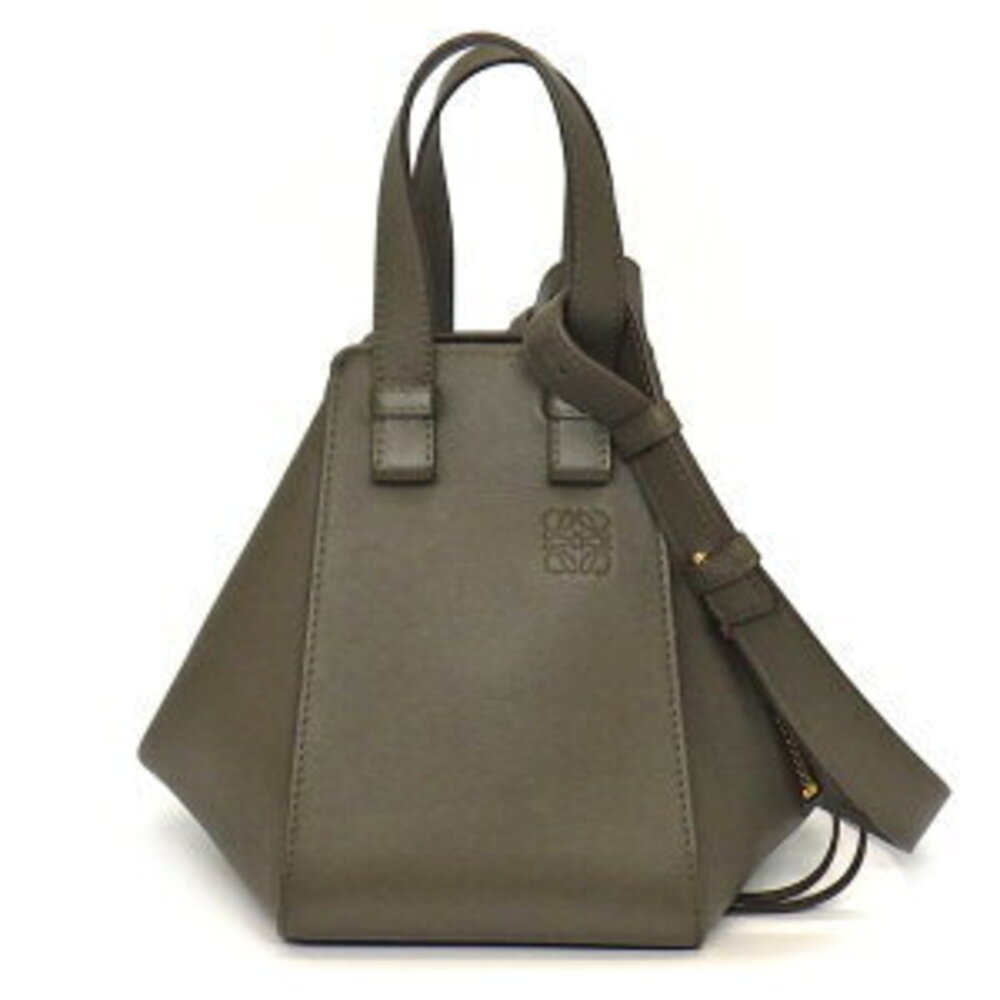 Loewe Hammock Compact Shoulder Bag Khaki Green Calfskin